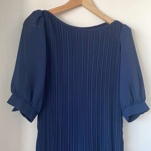 Vintage navy chiffon dress - Picture 3 of 7